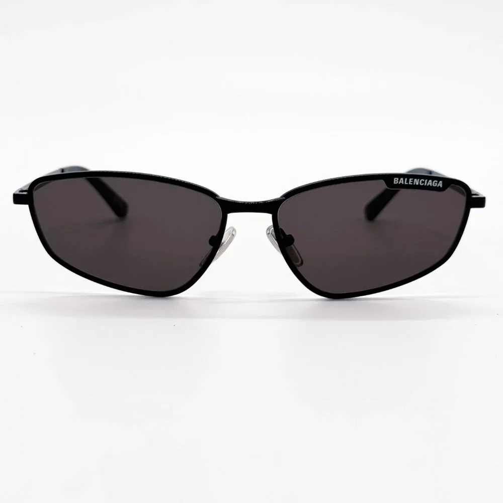 NEW BALENCIAGA BB0277S 001 SUNGLASSES UNISEX BLACK GREY OVAL EYEWEAR BALENCIAGA